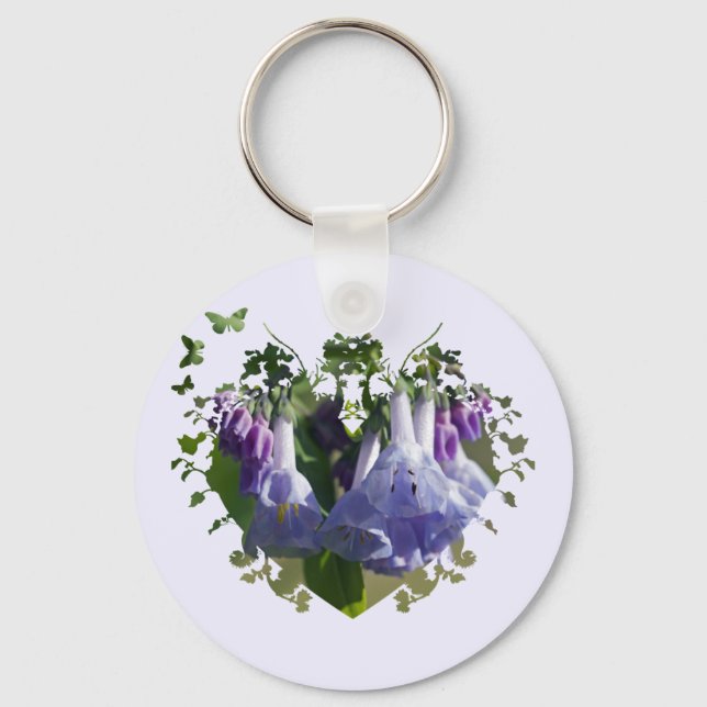 Virginia Bluebells Wildflowers Key Ring (Front)