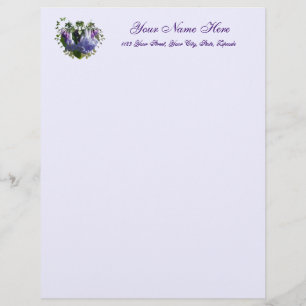 Virginia Bluebells Wildflowers Letterhead Template