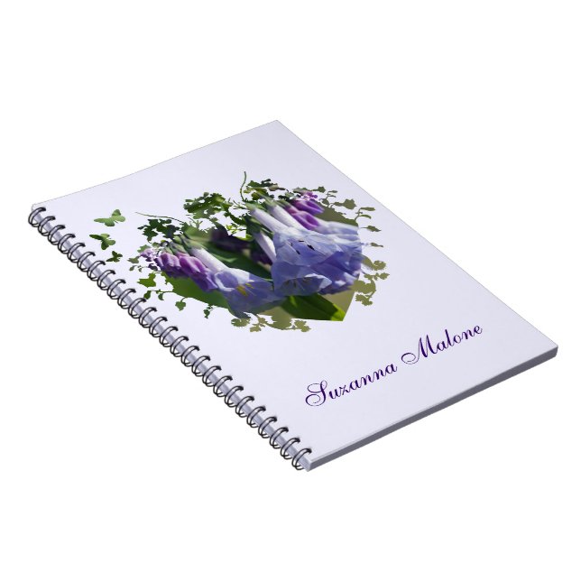 Virginia Bluebells Wildflowers Notebook (Right Side)