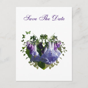 Virginia Bluebells Wildflowers - Save The Date Announcement Postcard