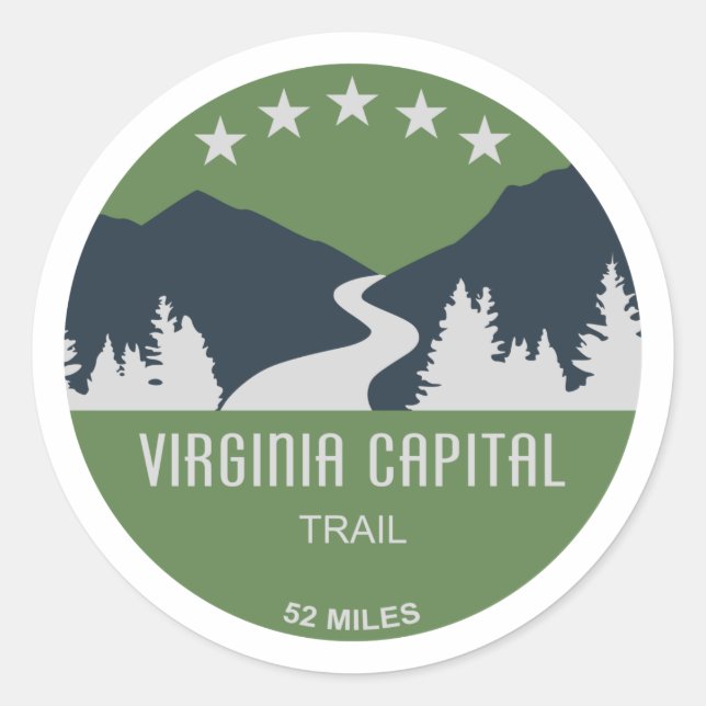 Virginia Capital Trail Classic Round Sticker (Front)