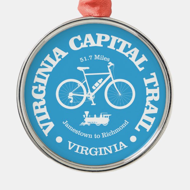 Virginia Capital Trail (cycling)  Metal Tree Decoration (Front)