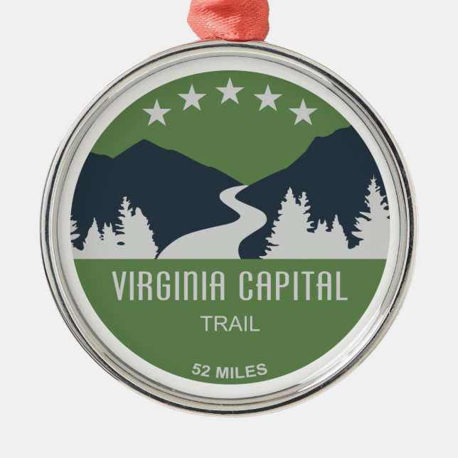 Virginia Capital Trail Metal Tree Decoration (Front)
