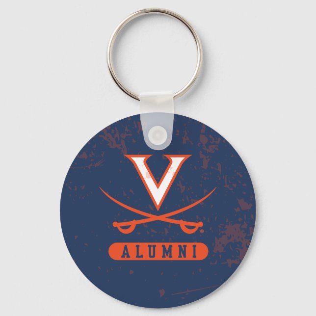 Virginia Cavaliers Alumni Distressed Key Ring (Front)