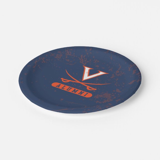 Virginia Cavaliers Alumni Distressed Paper Plate (Angled)