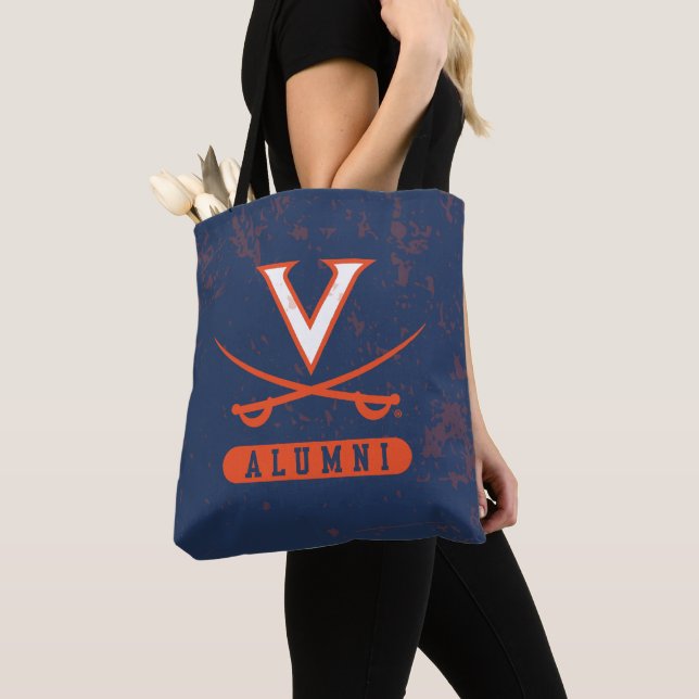 Virginia Cavaliers Alumni Distressed Tote Bag (Close Up)