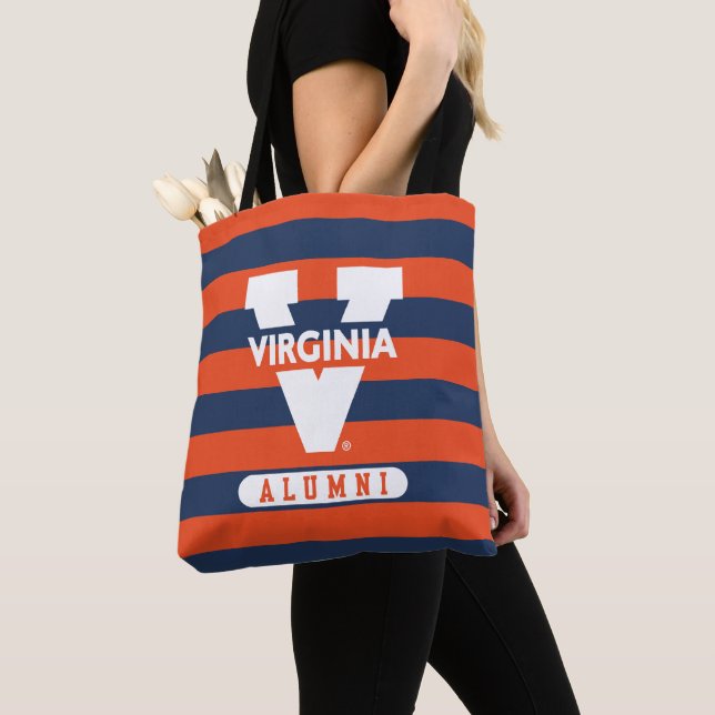 Virginia Cavaliers Alumni Stripes Tote Bag (Close Up)