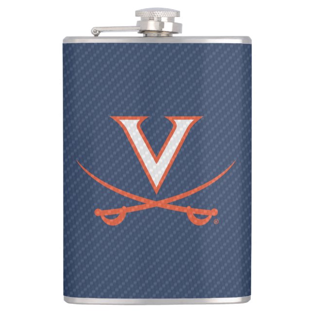 Virginia Cavaliers Carbon Fiber Hip Flask (Front)