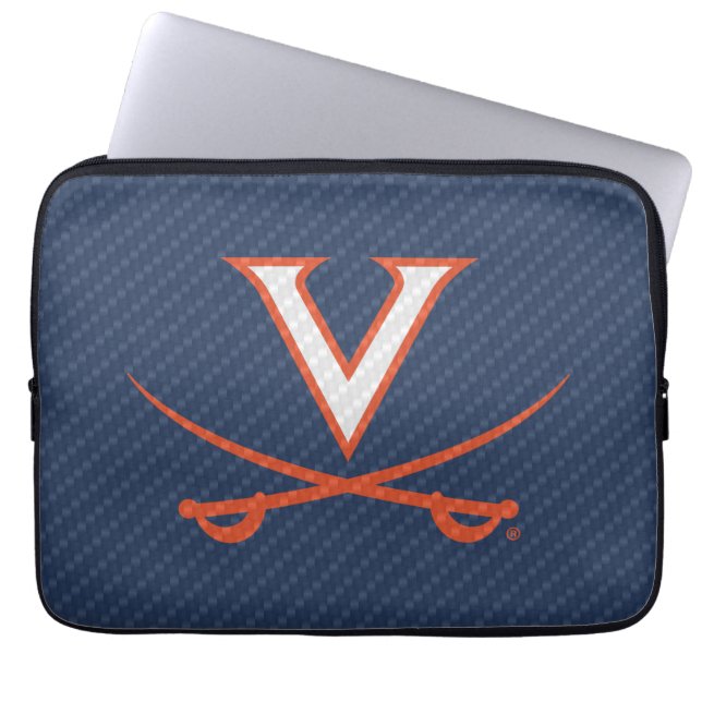 Virginia Cavaliers Carbon Fiber Laptop Sleeve (Front)