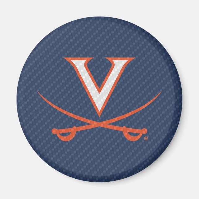 Virginia Cavaliers Carbon Fiber Magnet (Front)