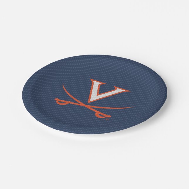 Virginia Cavaliers Carbon Fiber Paper Plate (Angled)