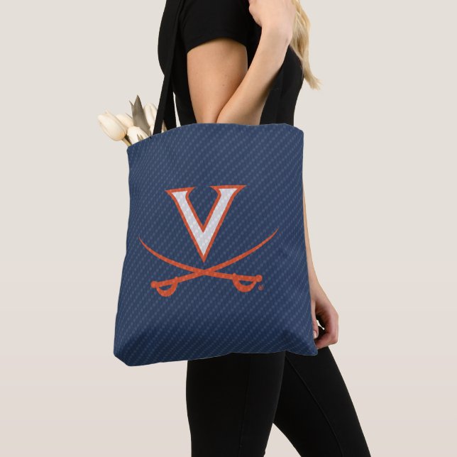 Virginia Cavaliers Carbon Fiber Tote Bag (Close Up)
