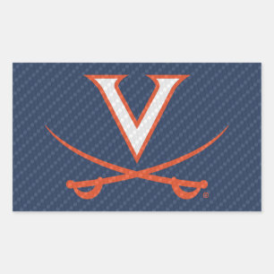 Virginia Cavaliers Carbon Fibre Rectangular Sticker