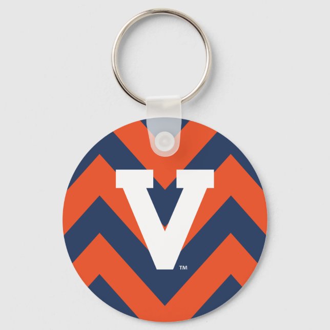 Virginia Cavaliers Chevron Key Ring (Front)