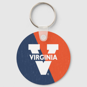 Virginia Cavaliers Color Block Distressed Key Ring