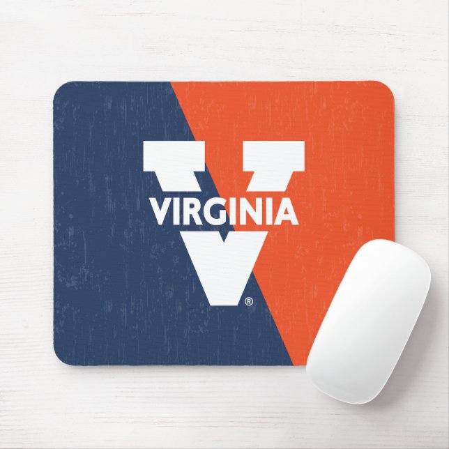 Virginia Cavaliers Color Block Distressed Mouse Mat (With Mouse)