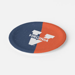 Virginia Cavaliers Color Block Distressed Paper Plate