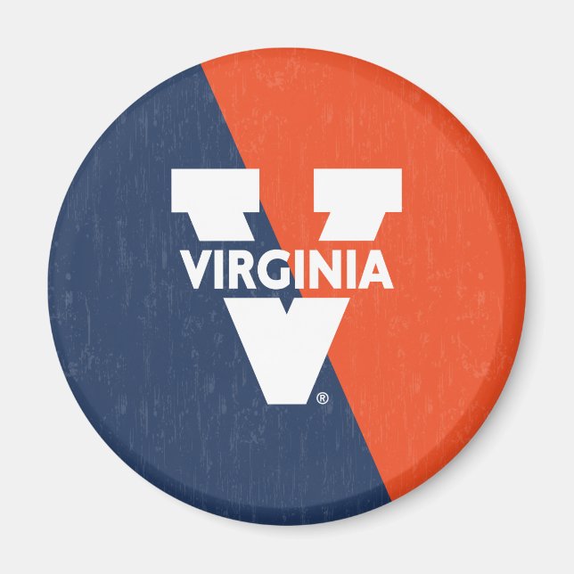 Virginia Cavaliers Colour Block Distressed Magnet (Front)