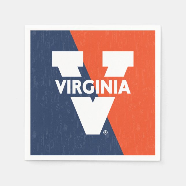 Virginia Cavaliers Colour Block Distressed Napkin (Front)