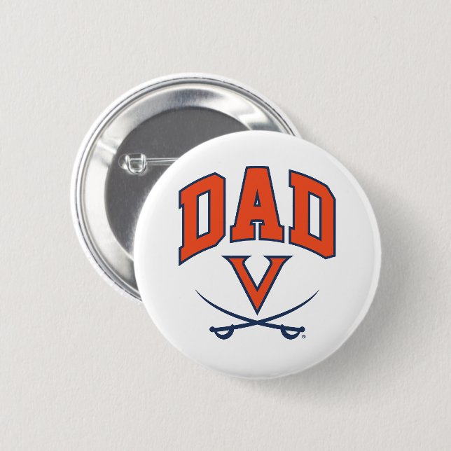 Virginia Cavaliers Dad 6 Cm Round Badge (Front & Back)