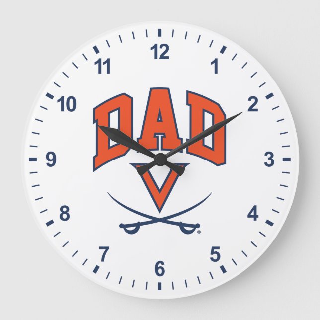 Virginia Cavaliers Dad Large Clock (Front)