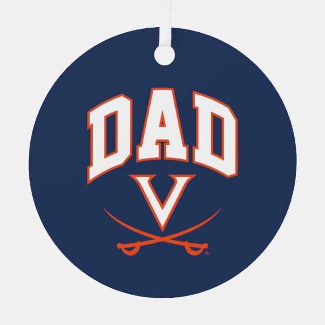Virginia Cavaliers Dad Metal Tree Decoration (Front)