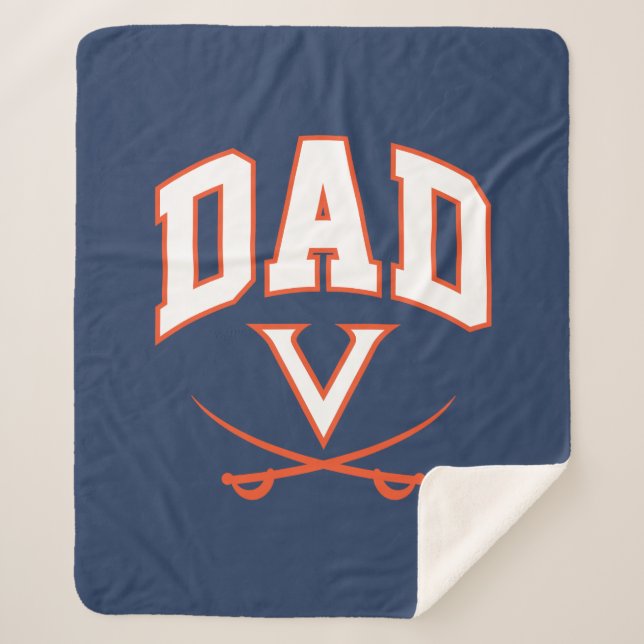 Virginia Cavaliers Dad Sherpa Blanket (Front)