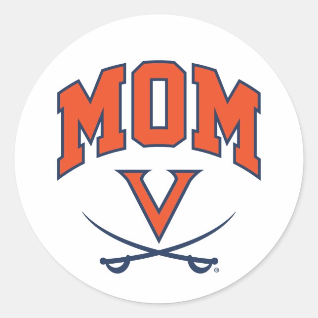 Virginia Cavaliers Mum Classic Round Sticker (Front)