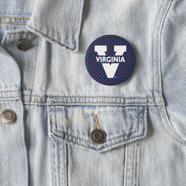 Virginia Cavaliers Polka Dots 6 Cm Round Badge (In Situ)