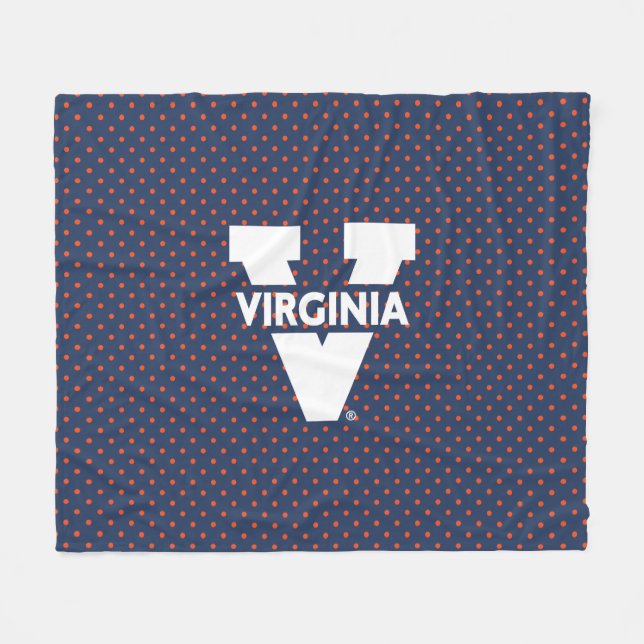 Virginia Cavaliers Polka Dots Fleece Blanket (Front (Horizontal))