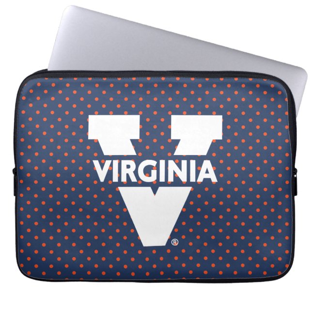 Virginia Cavaliers Polka Dots Laptop Sleeve (Front)