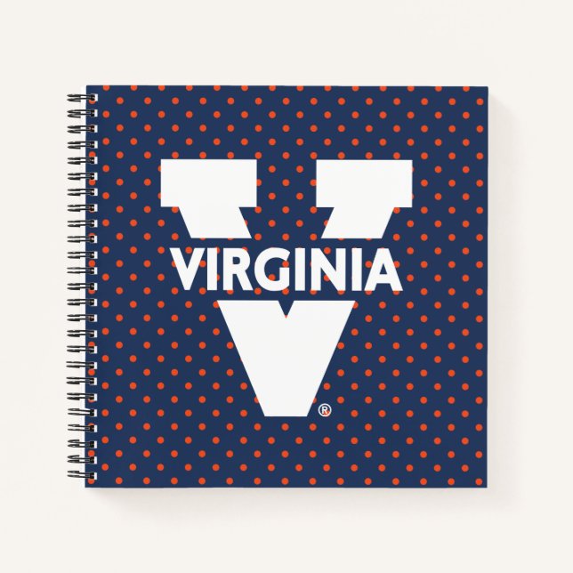 Virginia Cavaliers Polka Dots Notebook (Front)