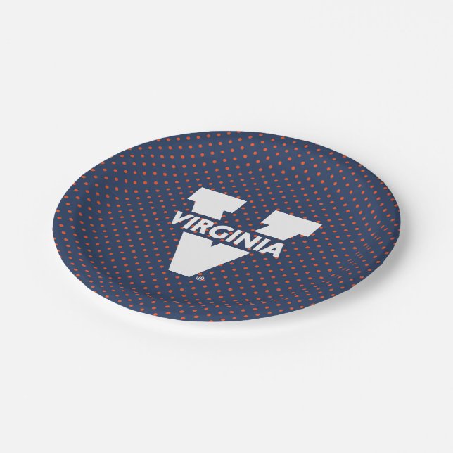 Virginia Cavaliers Polka Dots Paper Plate (Angled)