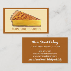 Virginia Chess Pie Southern US Cuisine Dessert Business Card