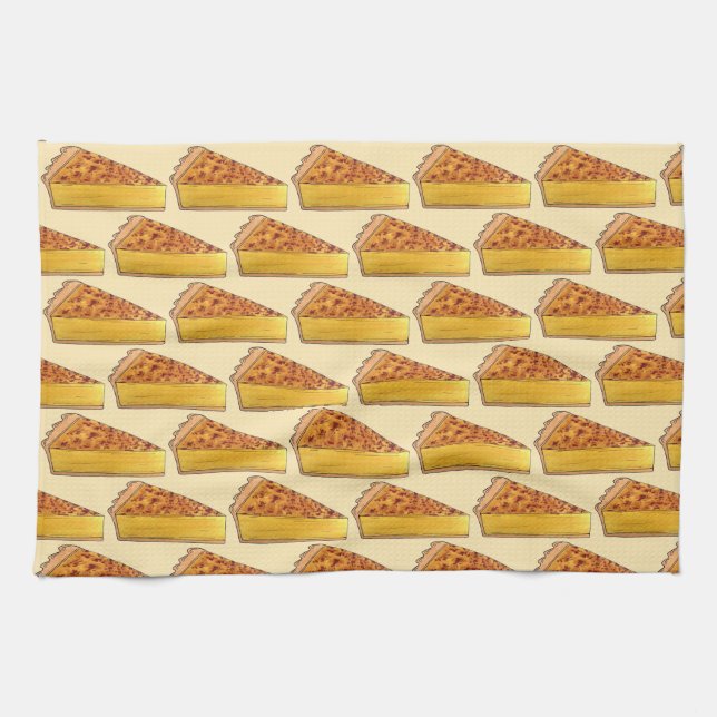 Virginia Chess Pie Southern US Cuisine Dessert Tea Towel (Horizontal)
