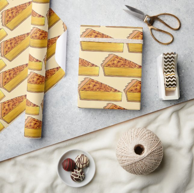 Virginia Chess Pie Southern US Cuisine Dessert Wrapping Paper (Crafts)