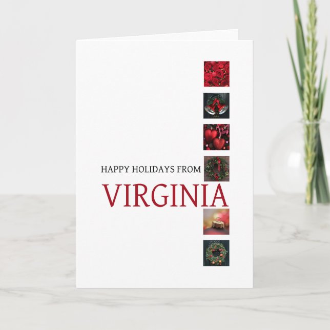 Virginia  Christmas Card, state specific Holiday Card (Front)