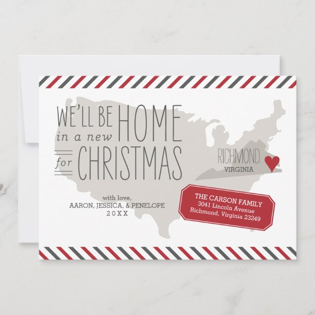 Virginia Christmas Moving Announcement Holiday (Front)