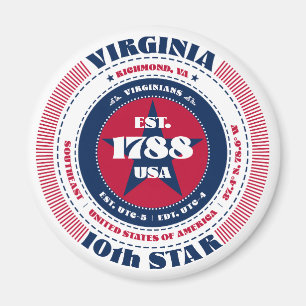 Virginia Circle Typography Souvenir Magnet