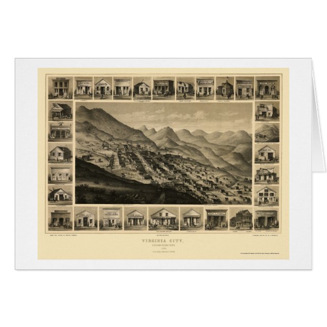 Virginia City, NV Panoramic Map - 1861 (Front Horizontal)