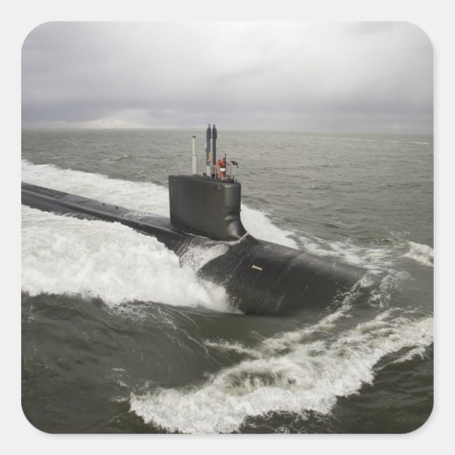 Virginia-class attack submarine square sticker (Front)