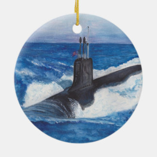 Virginia Class Warriors Submarine Ceramic Ornament