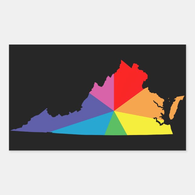 virginia colour burst rectangular sticker (Front)