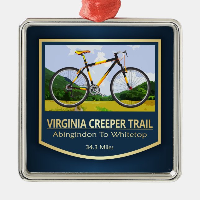 Virginia Creeper Trail (bike2) Metal Tree Decoration (Front)