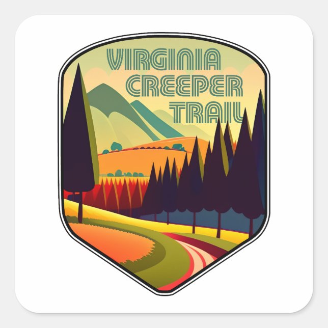 Virginia Creeper Trail Colours Square Sticker (Front)