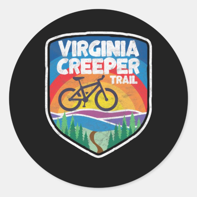 Virginia Creeper Trail Mountain Bike Classic Round Sticker (Front)