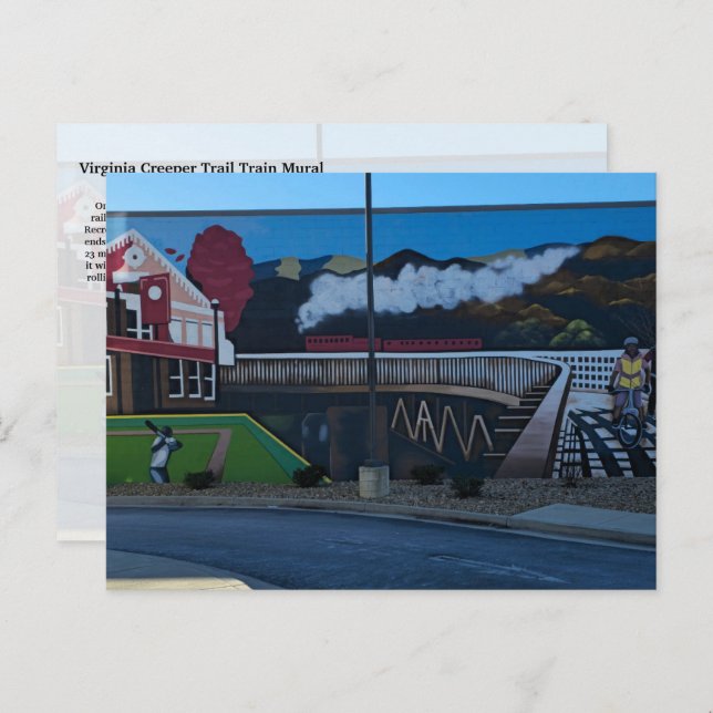 Virginia Creeper Trail Train Mural Postcard (Front/Back)