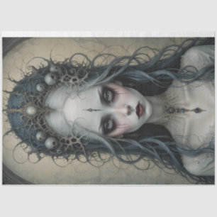 Virginia Creepy Woman Skull Decoupage Paper