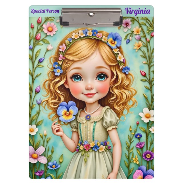VIRGINIA ~ Cute Girl ~ Clipboard (Front)