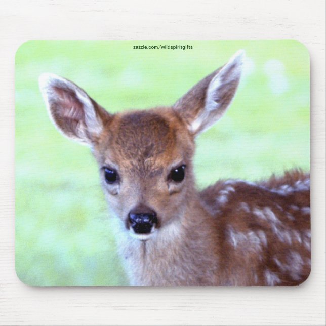 Virginia Deer Fawn Baby Animal Wildlife Art Mouse Mat (Front)